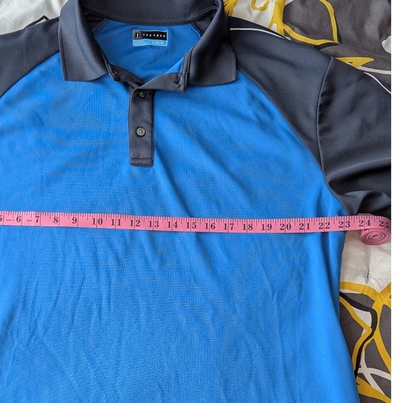PGA Tour Mens XL Blue Navy Colorblock Performance Golf Polo Shirt Short Sleeve - Picture 5 of 6